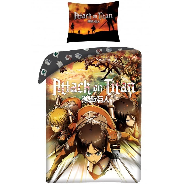Attack on Titan dekbedovertrek Titans140 x 200 cm - katoen - Pre order