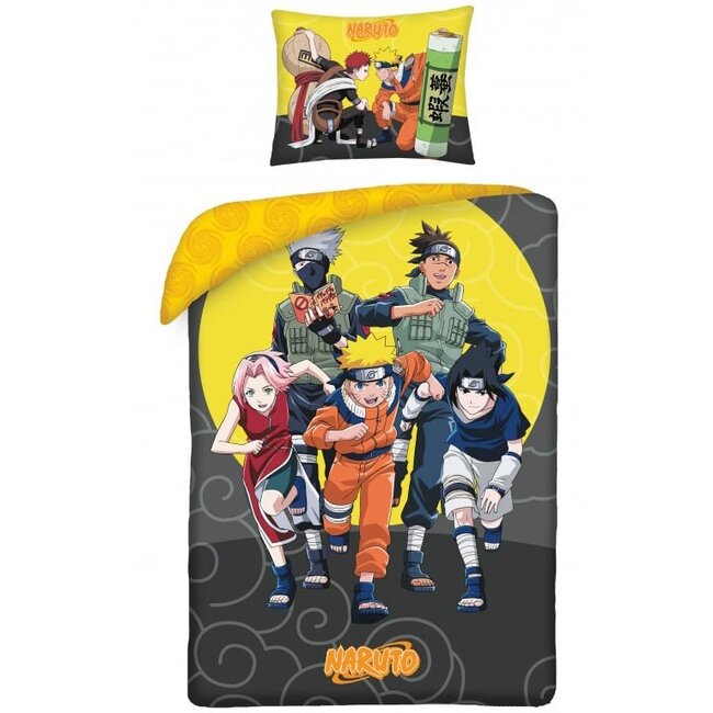 MerchandiseFever Naruto Dekbedovertrek,  Ninja Fight - 140 x 200 cm + 70 x90 cm - Katoen