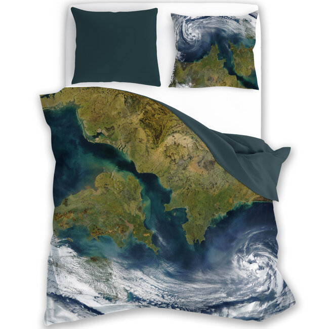 MerchandiseFever Faro Dekbedovertrek, Earth - 140 x 200 cm + 70 x 90 cm - Katoen