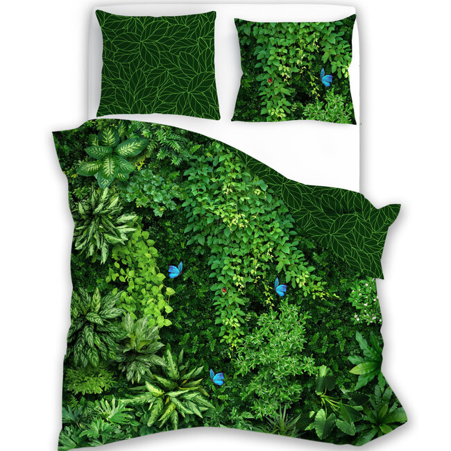 MerchandiseFever Faro Dekbedovertrek, Garden - 140 x 200 cm + 70 x 90 cm - Katoen