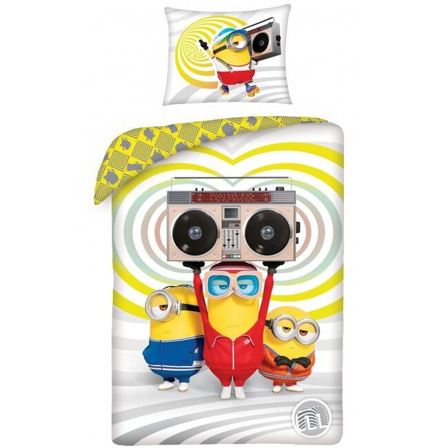 MerchandiseFever Minions Dekbedovertrek, Boogie - 140 x 200 cm + 70 x 90 cm - Katoen