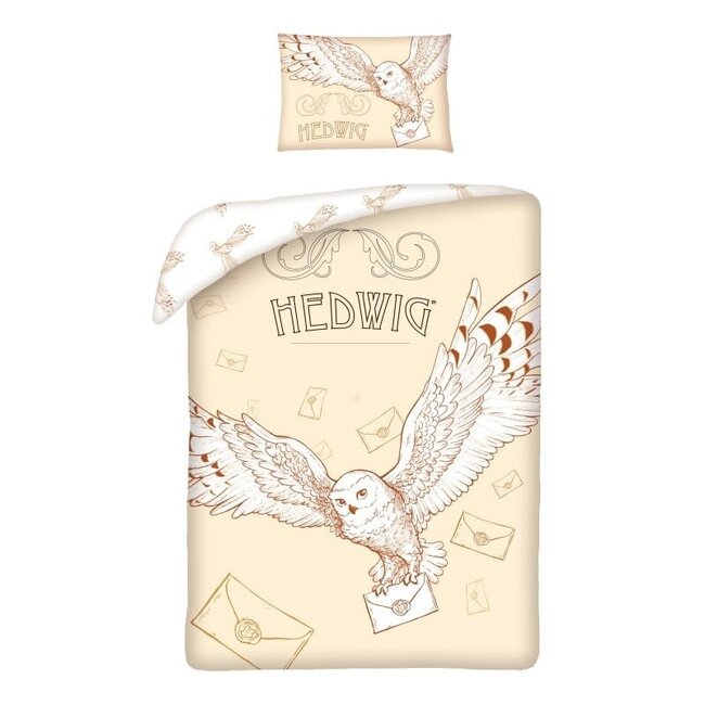 MerchandiseFever Harry Potter Baby Dekbedovertrek, Hedwig - 100 x 135 cm + 40 x 60 cm - Katoen