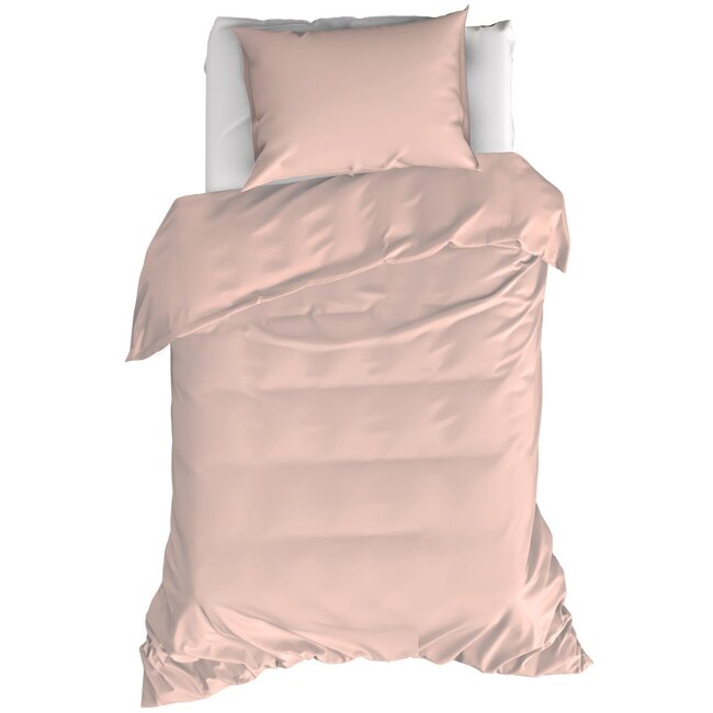 MerchandiseFever Moodit Dekbedovertrek, Basil Pearl Pink - 140 x 220 + 60 x 70 cm - Katoen