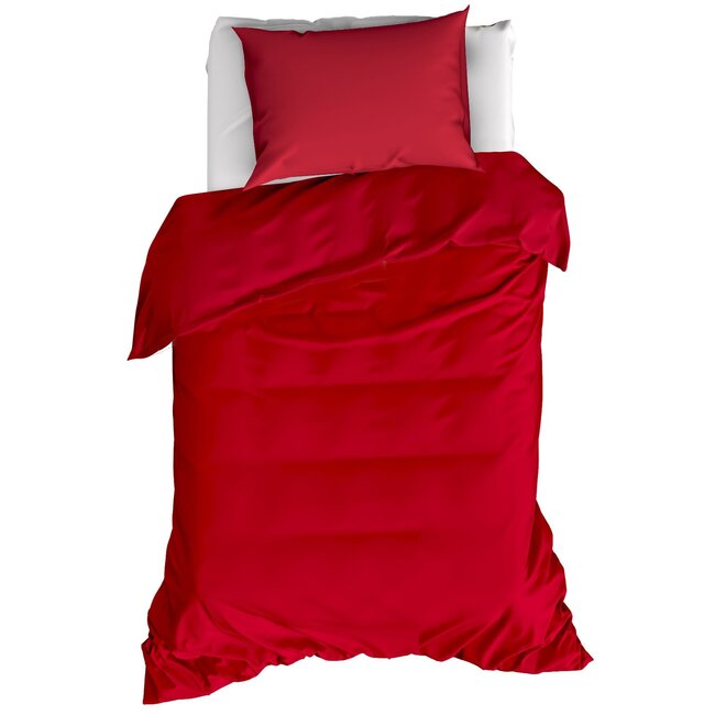 MerchandiseFever Moodit Dekbedovertrek, Basil Deep Red 140 x 220 + 60 x 70 cm - Katoen