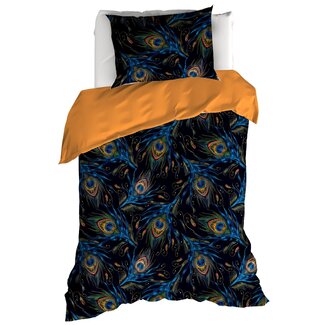 MerchandiseFever Dekbedovertrek Peafowl Thai Curry - Eenpersoons - 140 x 200/220 cm - Katoen Satijn