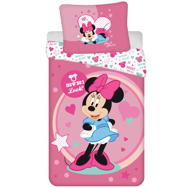 MerchandiseFever Disney Minnie Mouse Dekbedovertrek, Looks - 140 x 200 cm / 70 x 90 cm - Polyester