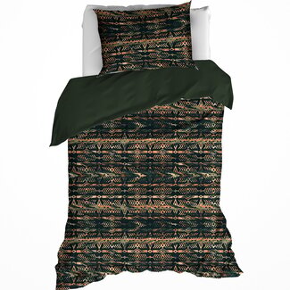 MerchandiseFever Dekbedovertrek Rufus Khaki - Eenpersoons - 140 x 200/220 cm - Katoen Flanel
