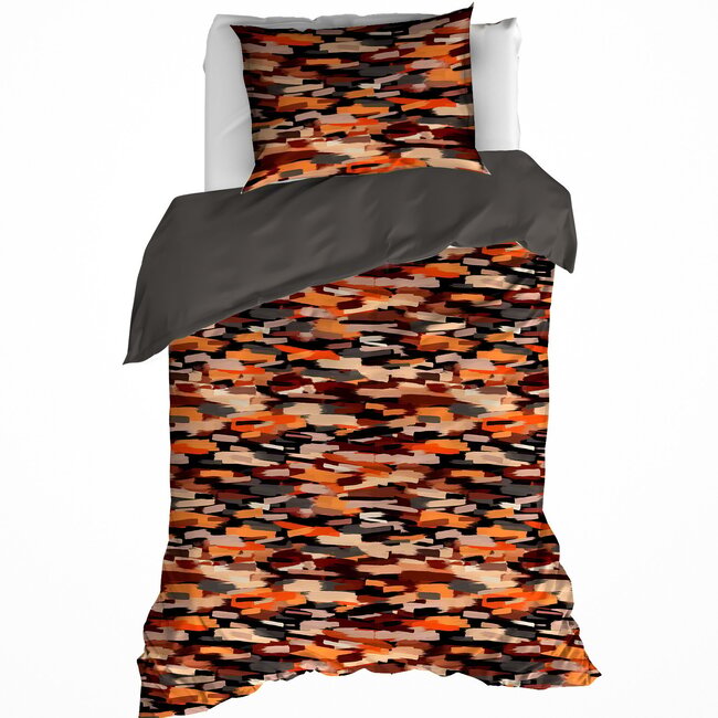 MerchandiseFever De Witte Lietaer Dekbedovertrek, Rothko Orange Rust - 140x220 cm + 60x70 cm - Katoen flanel