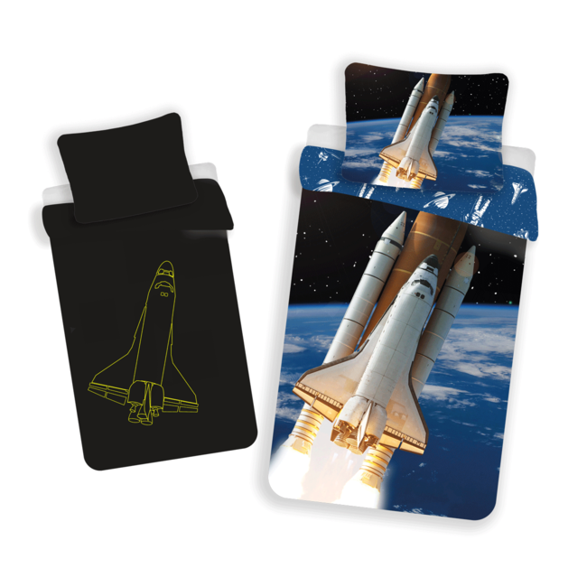 MerchandiseFever Space dekbedovertrek - 140 x 200 cm / 70 x 90 cm - Katoen