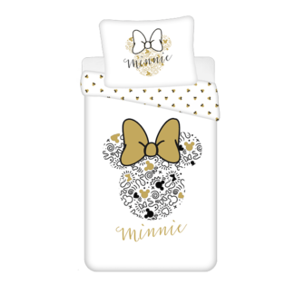 MerchandiseFever Disney Minnie Mouse Dekbedovertrek Gold - Katoen