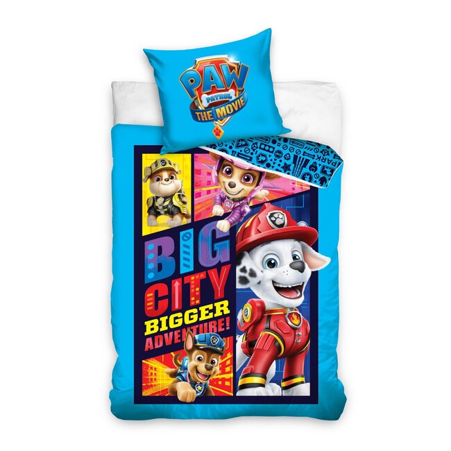 MerchandiseFever PAW Patrol Dekbedovertrek Big City - 140 x 200 cm + 60 x 70 cm - Katoen