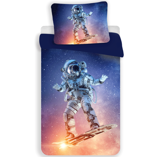 MerchandiseFever Astronaut Dekbedovertrek, Spaceboard Champion - 140 x 200 + 70 x 90 cm - Polyester