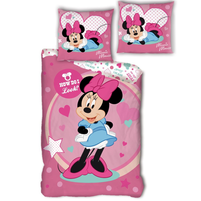 MerchandiseFever Disney Minnie Mouse Dekbedovertrek How do I look - 140 x 200 + 63 x 63 cm - Polyester