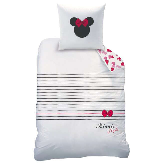MerchandiseFever Disney Minnie Mouse Dekbedovertrek, Style - 140 x 200 + 63 x 63 cm - Katoen