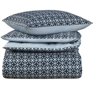 MerchandiseFever Dekbedovertrek Katoen Satijn Nickel - Eenpersoons - 140 x 200/220 cm - Blauw