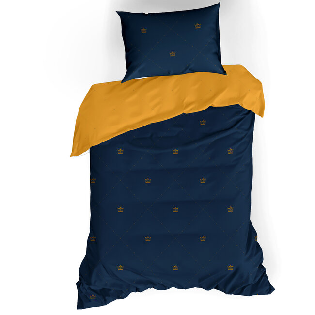 MerchandiseFever De Witte Lietaer Dekbedovertrek Katoen Satijn, Rex Mood Indigo - 140 x 200/220 + 60 x 70 cm