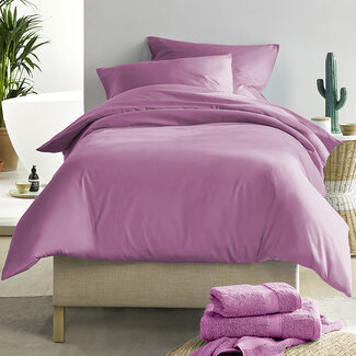 MerchandiseFever Dekbedovertrek Katoen Satijn Olivia - Eenpersoons- 140 x 200/220 cm - Roze