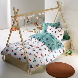 MerchandiseFever Dekbedovertrek Fox Katoen - Eenpersoons - 140 x 220 cm - Multi