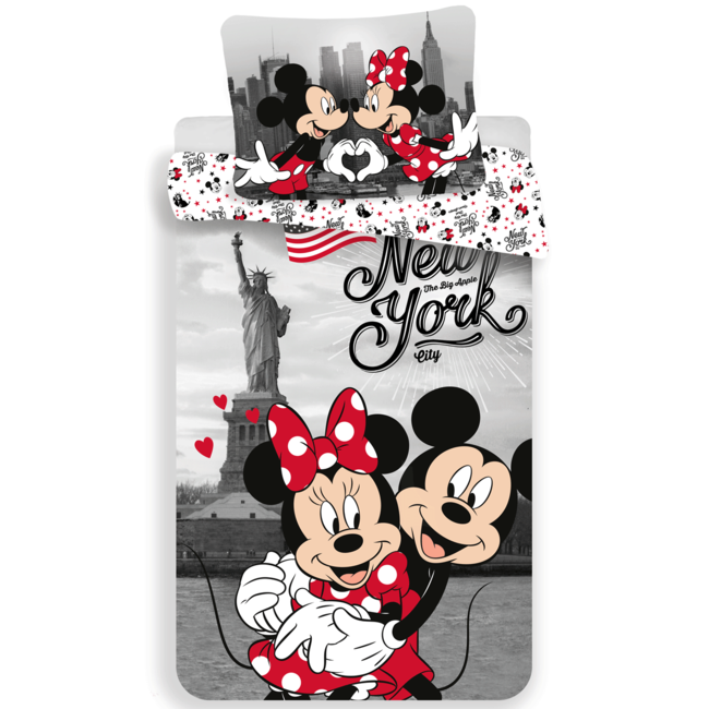 MerchandiseFever Disney Minnie Mouse Dekbedovertrek, New York - 140 x 200 + 60 x 80 - Katoen