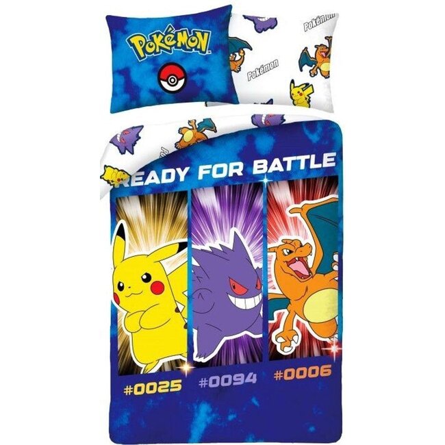 MerchandiseFever Pokemon Dekbedovertrek Ready for Battle - 140 x 200 cm + 70 x 90 cm - Katoen