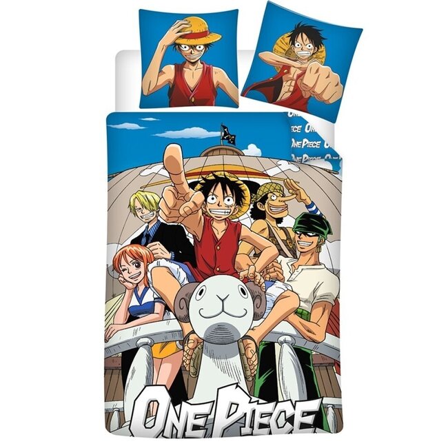 MerchandiseFever One Piece Dekbedovertrek Thousand Sunny - 140 x 200 + 65 x 65 cm - Polykatoen