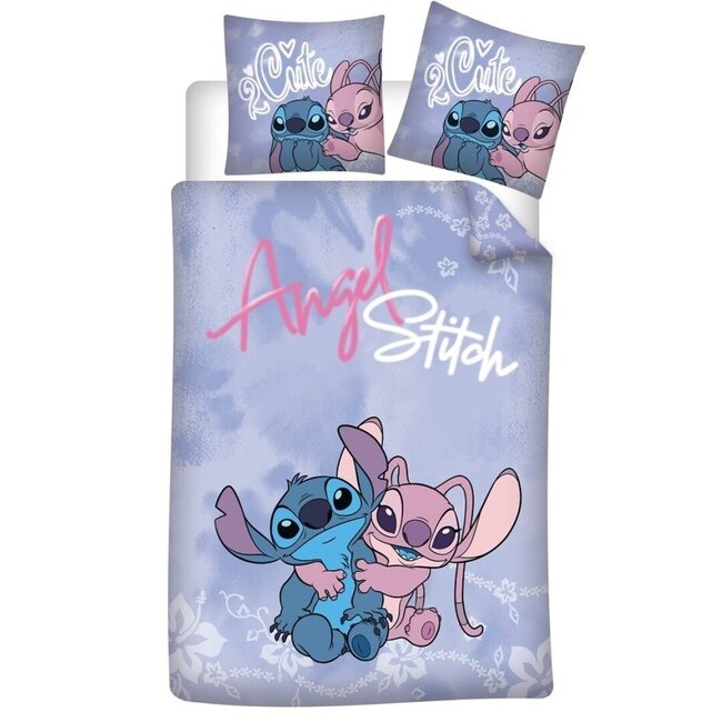 MerchandiseFever Disney Lilo & Stitch Dekbedovertrek 2 Cute - 140 x 200 cm + 65 x 65 cm - Polykatoen
