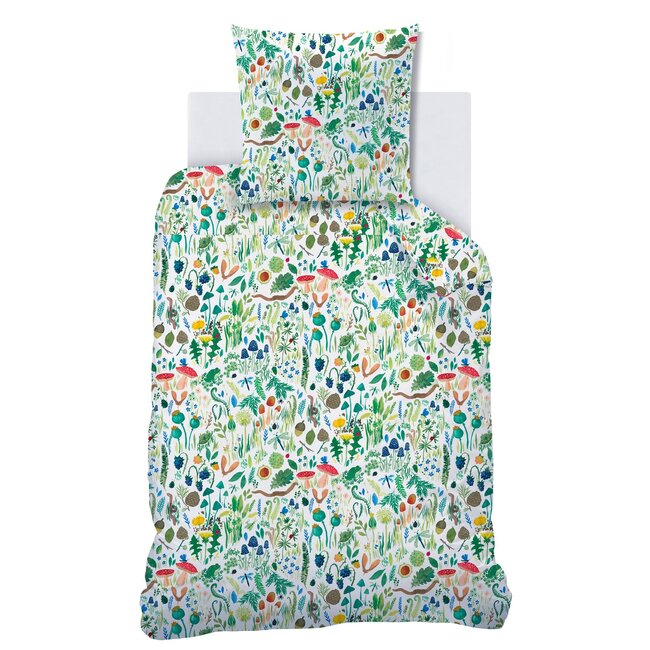 MerchandiseFever Wee Blue Bell Dekbedovertrek Fauna Flora - 140 x 200 + 63 x 63 cm - Katoen