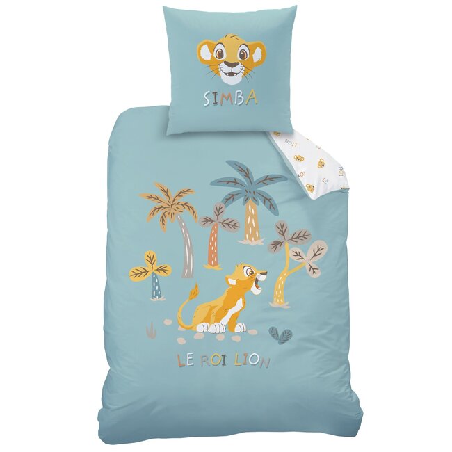 MerchandiseFever Disney The Lion King Dekbedovertrek, Savana - Eenpersoons - 140 x 200 + 63 x 63 cm - Katoen