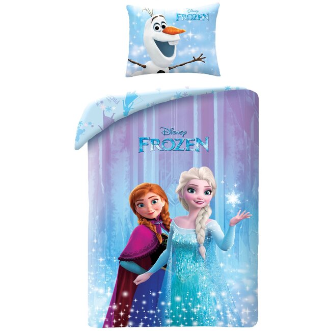 MerchandiseFever Disney Frozen Dekbedovertrek, Sisters - Eenpersoons - 140 - 200 cm / 70 x 90 cm - Katoen
