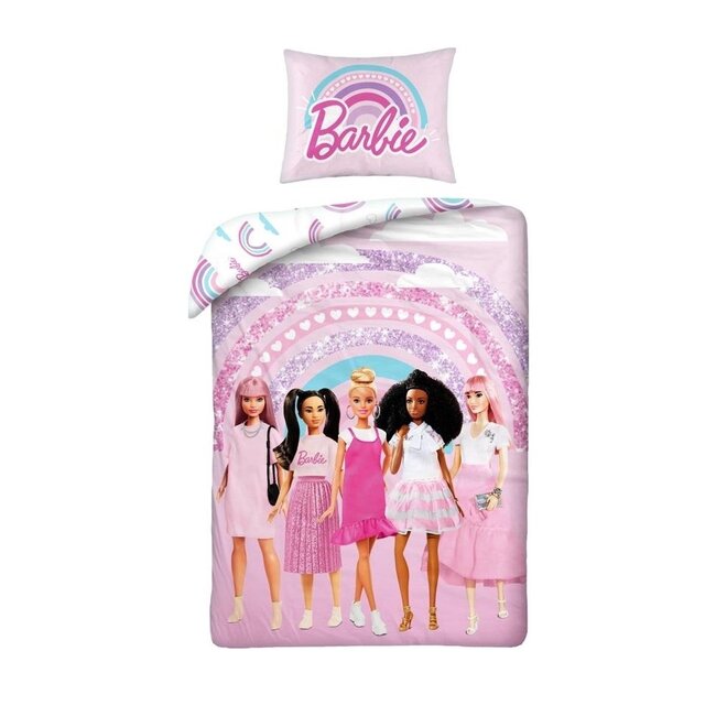 MerchandiseFever Barbie Dekbedovertrek, BFF - Eenpersoons - 140 x 200 + 70 x 90 cm - Polyester