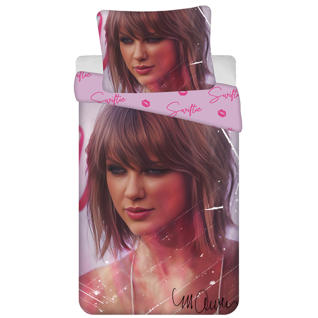 MerchandiseFever Taylor Swift Dekbedovertrek, Swiftie - Eenpersoons - 140 x 200 + 70 x 90 cm - Katoen