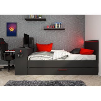 Trasman Bzone Gamingbed antraciet- met led- 90x200 cm