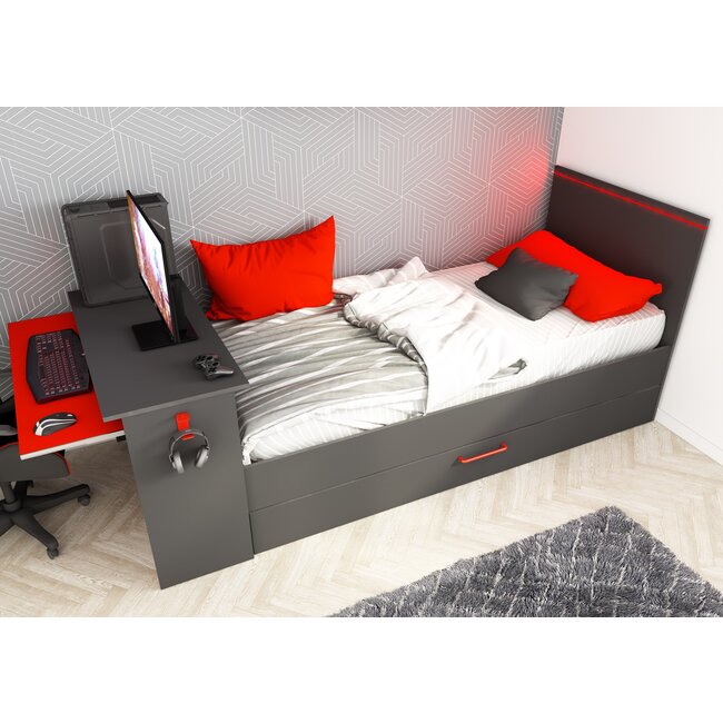 Trasman Bzone Gamingbed antraciet- met led