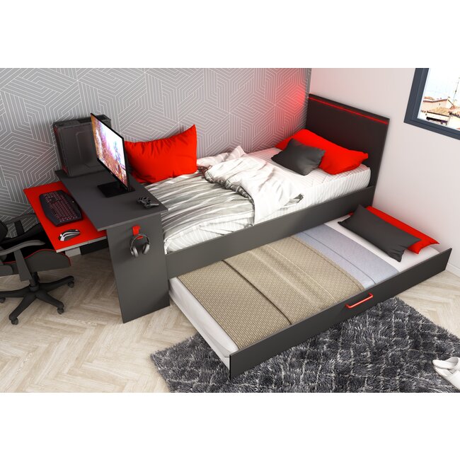 Trasman Bzone Gamingbed antraciet- met led