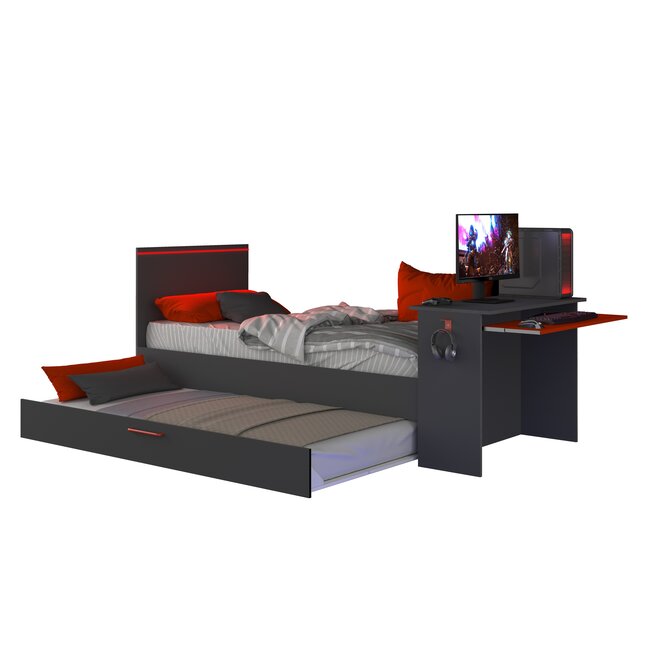 Trasman Bzone Gamingbed antraciet- met led