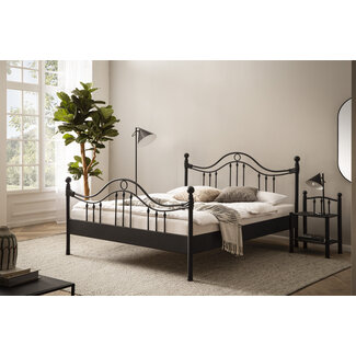 Dico Twijfelaar metalen bed Lorena 140x200 cm -Zwart