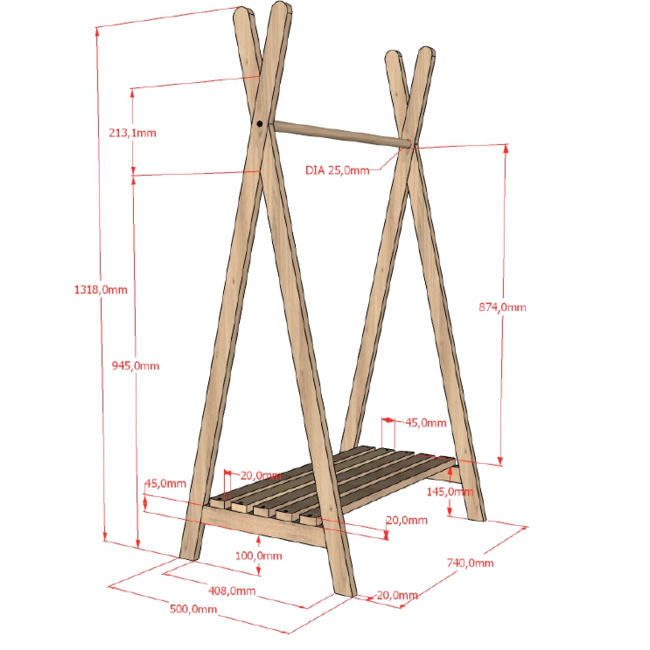 Vipack Huisbed  Cabane Nature 90x200- Massief eiken