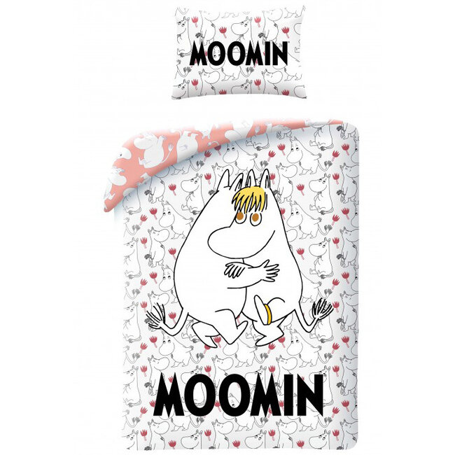MerchandiseFever Moomin Dekbedovertrek, Trollvinter - Eenpersoons - 140 x 200 cm + 50 x 70 cm - Katoen