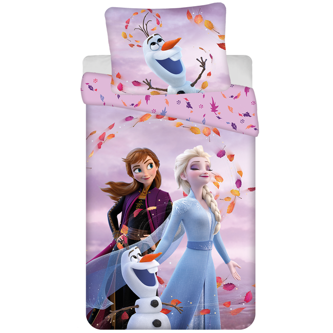 MerchandiseFever Disney Frozen Dekbedovertrek, Magic - Eenpersoons 140 x 200 + 70 x 90 cm - Katoen