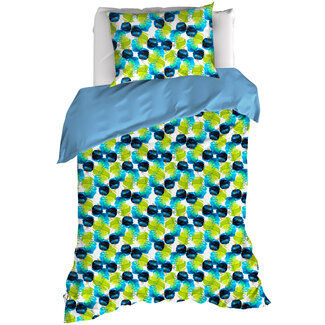 MerchandiseFever Dekbedovertrek Whimsy, Blue Blizzard - 140 x 200/220 - Katoen Percal