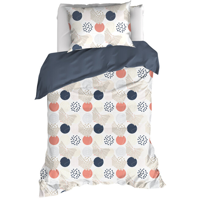 MerchandiseFever De Witte Lietaer Dekbedovertrek Hermes, Lyon Blue - Eenpersoons - 140 x 220 cm + 60 x 70 cm - Katoen Percal
