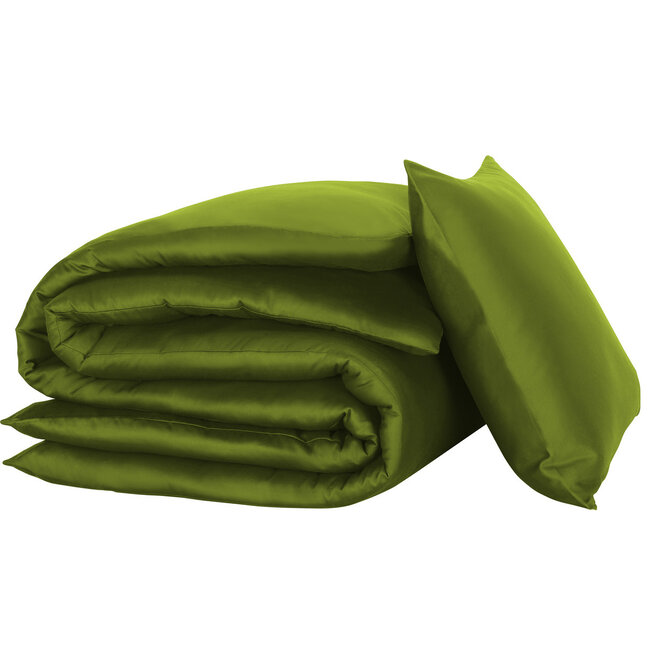 MerchandiseFever De Witte Lietaer Dekbedovertrek Olivia, Cactus - 140 x 200/220 + 60 x 70 cm - Katoen Satijn