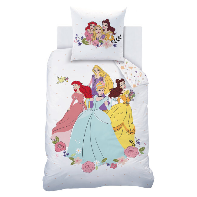 MerchandiseFever Disney Princess Dekbedovertrek, Ball - 140 x 200 cm + 63 x 63 cm - Katoen