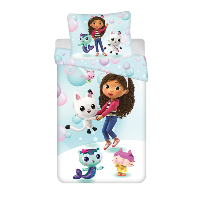 MerchandiseFever Gabby's Dollhouse dekbedovertrek Bubbles - 140 x 200 cm / 70 x 90 cm - Polyester
