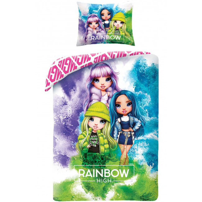 MerchandiseFever Rainbow High Dekbedovertrek, Magic - Eenpersoons - 140 x 200 cm + 70 x 90 cm - Katoen