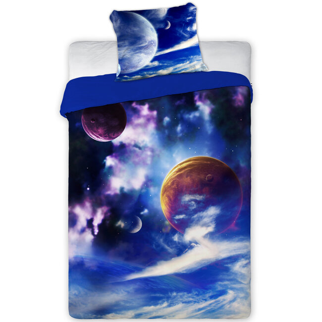 MerchandiseFever Faro Dekbedovertrek, Kosmos - 140 x 200 cm + 70 x 90 cm - Katoen
