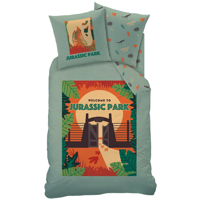 MerchandiseFever Jurrassic World dekbedovertrek Welcome - 140 x 200 cm + 63 x 63 cm - Katoen