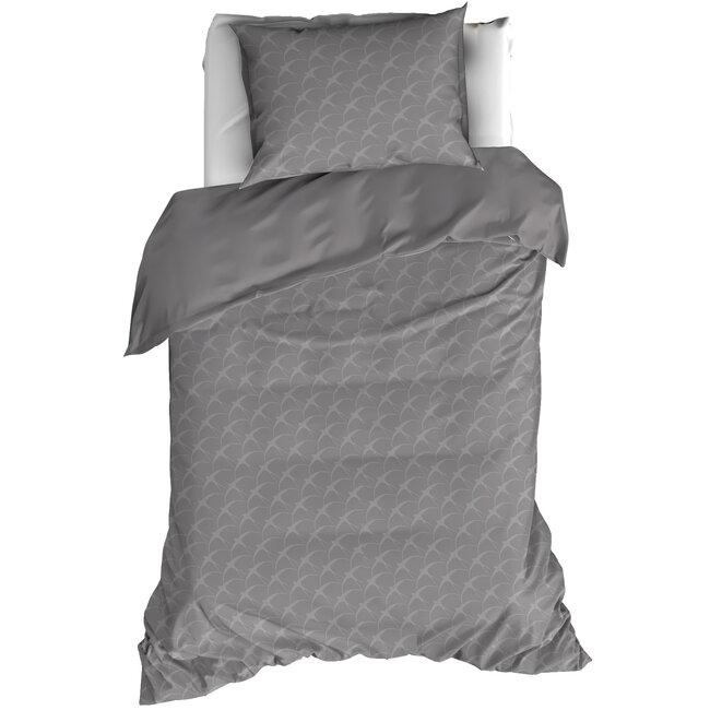 MerchandiseFever De Witte Lietaer Dekbedovertrek, Birds Natural Grey - 140 x 200/220 cm + 60 x 70 cm - 100% katoen, flanel