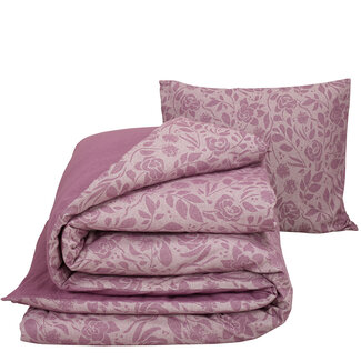 MerchandiseFever Dekbedovertrek Lea Lila - Eenpersoons -  140 x 200/220 cm - Flanel
