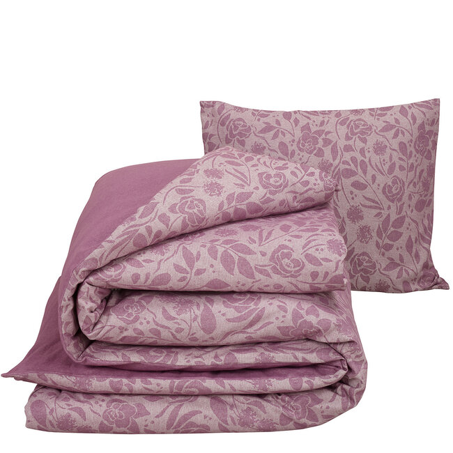 MerchandiseFever De Witte Lietaer Dekbedovertrek, Lea Lilac - 140 x 200/220 cm + 60 x 70 cm - 100% katoen, flanel